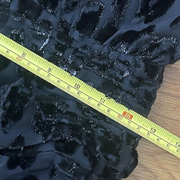 SELF PORTRAIT Metallic Leopard Frill Mini Dress Size 2 Black NEW Slim Fit Party - Picture 12 of 13